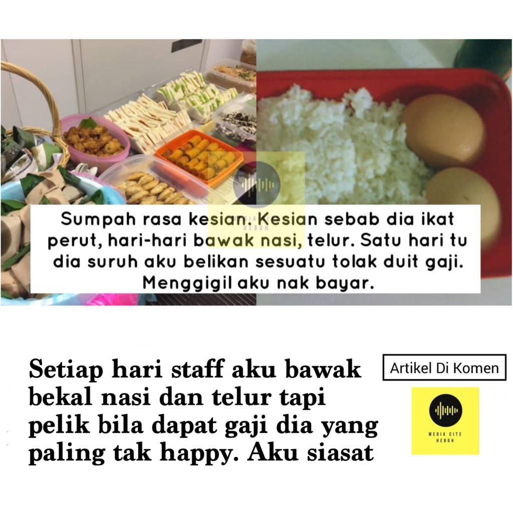 Setiap Hari Staff Aku Bawak Bekal Nasi Dan Telur Tapi Pelik Bila Dapat